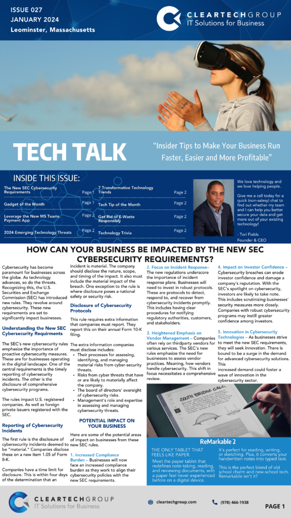 Cleartech Group January 2024 Newsletter Cleartech Group   Printed Newsletter January 2024 2 576x1024 